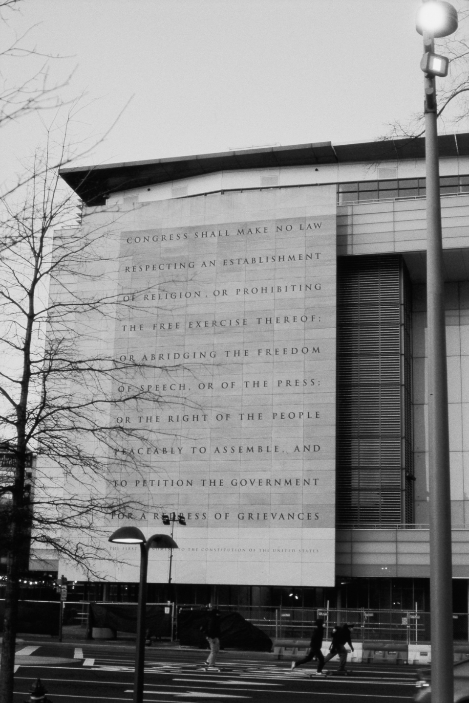 first amendment to the constitution of the united states carved on building in washington dc