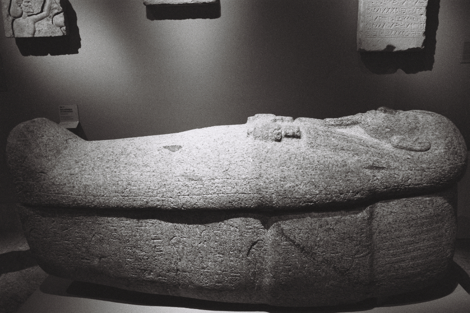 sarcophagus of egyptian priest Usermontu on display at the metropolitan museum of art new york
