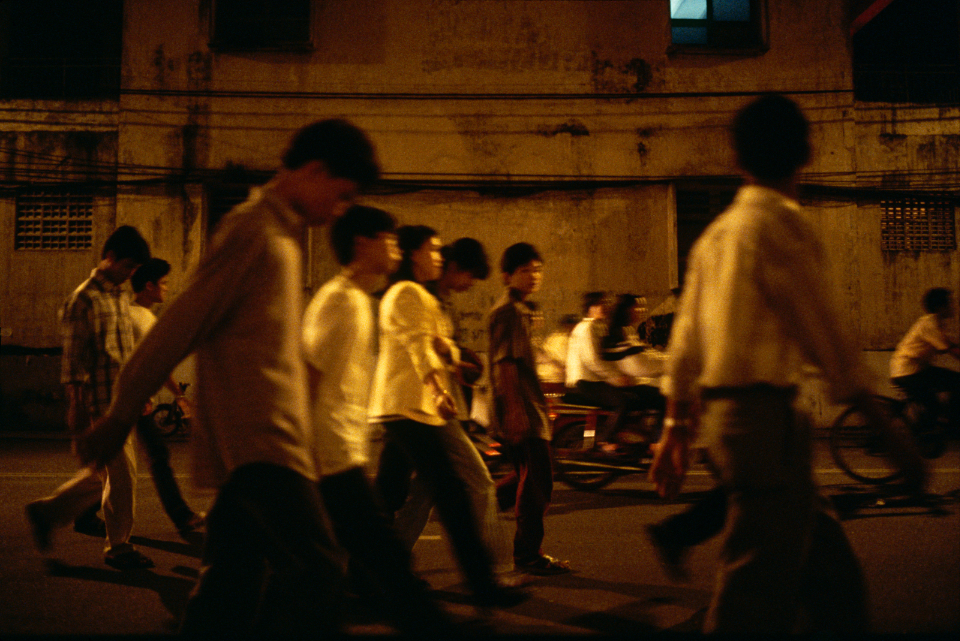 walking at night in Ho Chi Minh City, 1999